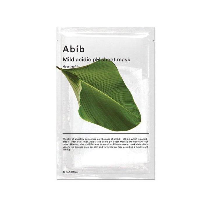 Abib Mild Acidic pH Sheet Mask Heartleaf Fit 30ml X 10pcs - LUUELA