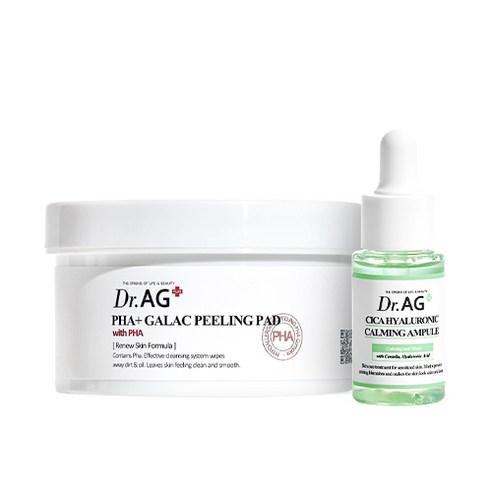 Dr.AG+ PHA+ Galac Peeling Pad 40p + Cica Hyaluronic Calming Ampoule 25ml SET - LUUELA
