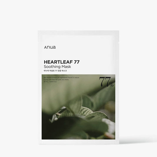 Anua HEARTLEAF 77% SOOTHING SHEET MASK 25ml X 10ea - LUUELA