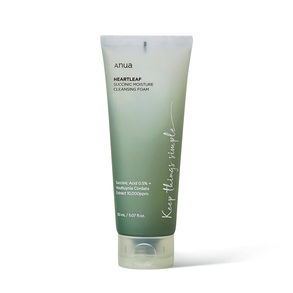 Anua HEARTLEAF SUCCINIC MOISTURE CLEANSING FOAM 150ml - LUUELA