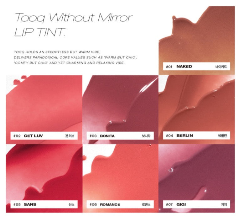 tooq Without Mirror Lip Tint 5ml (7 colors) - LUUELA