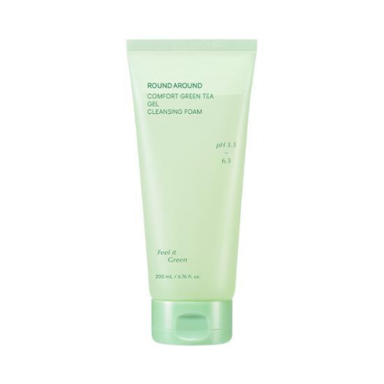 ROUND AROUND Comfort Green Tea Gel Cleansing Foam 200ml - LUUELA
