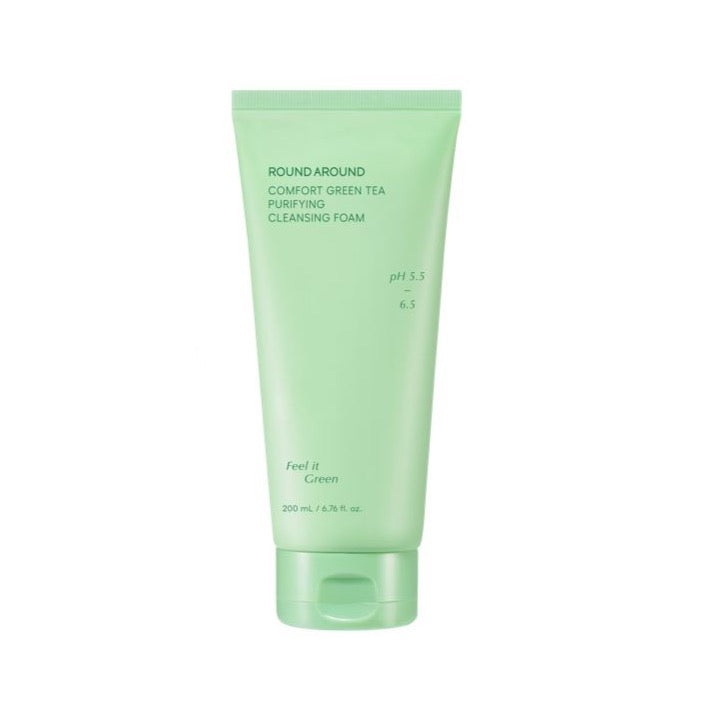 ROUND AROUND Comfort Green Tea Purifying Cleansing Foam 200ml - LUUELA