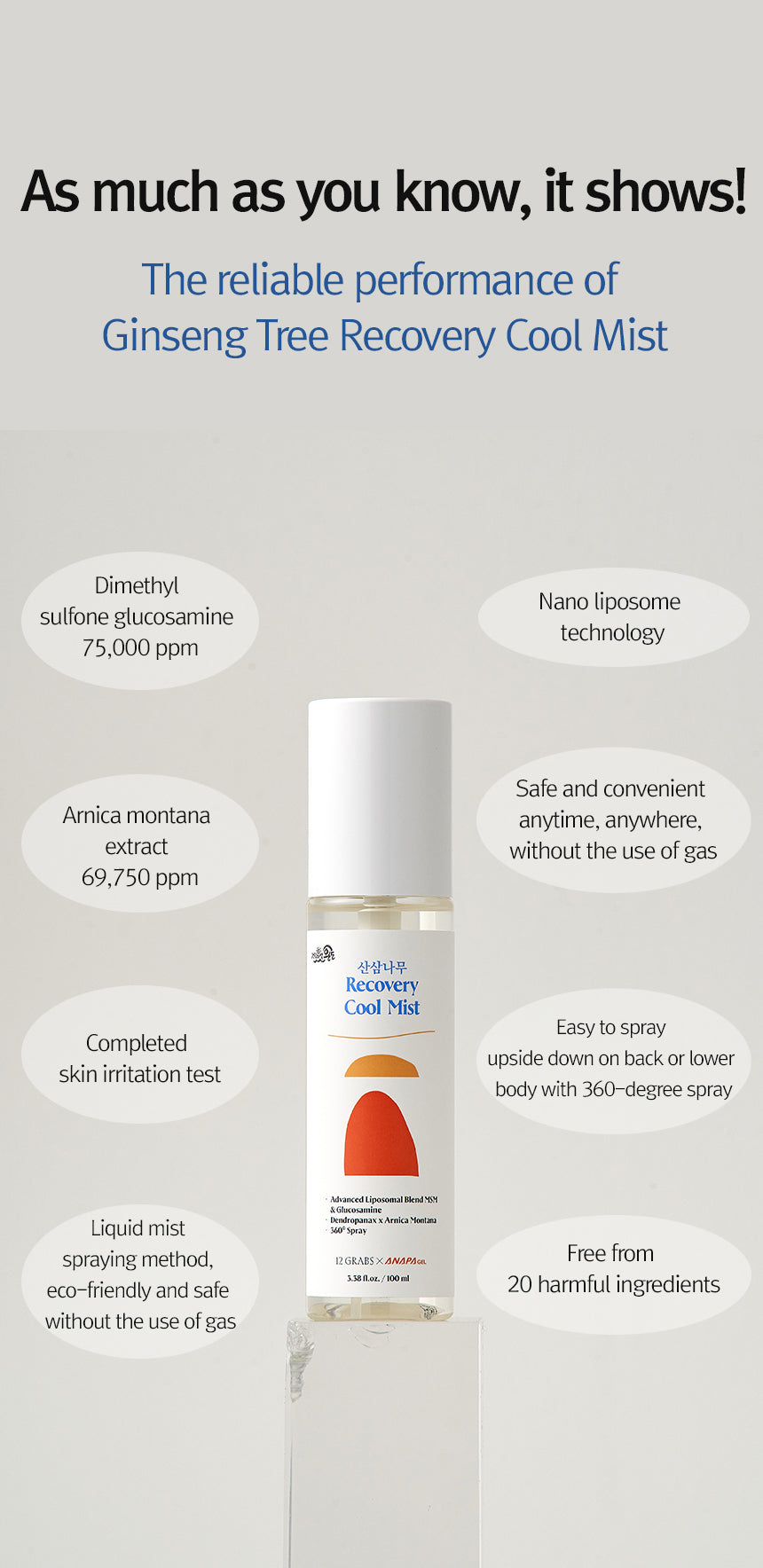 12GRABS Recovery Sports Cool Mist 100ml - LUUELA