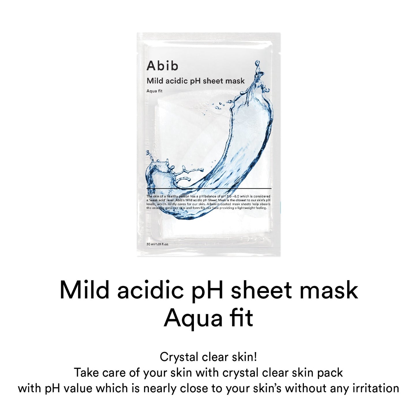 ABIB Mild acidic pH sheet mask Aqua fit 30ml - LUUELA