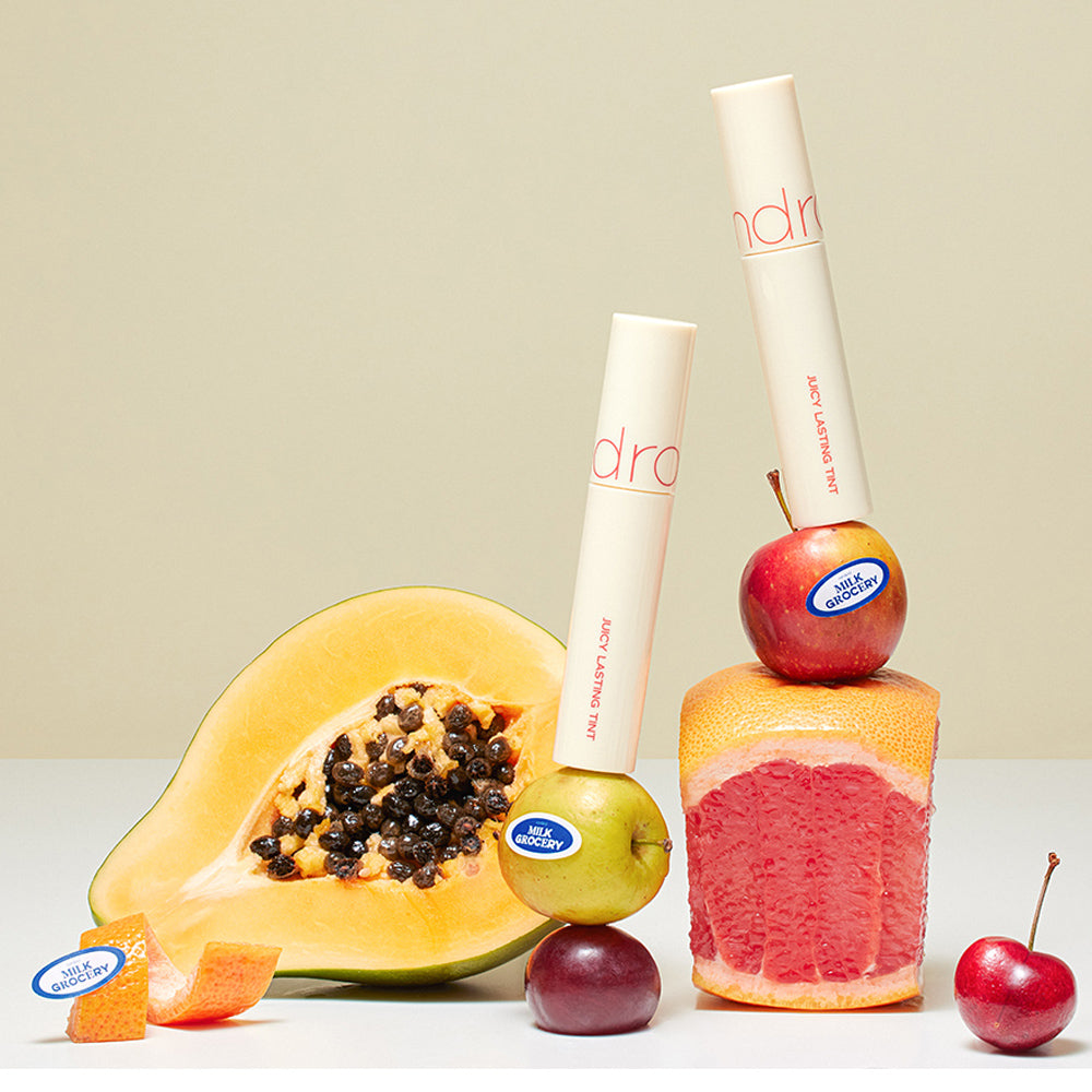 rom&nd JUICY LASTING TINT Milk Grocery Series 28 BARE FIG 29 PAPAYA JAM - LUUELA