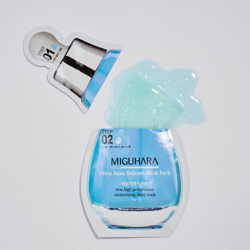 MIGUHARA 2 Step Aqua Balance Mask Pack (1.7ml + 25ml) x 1 sheet - LUUELA