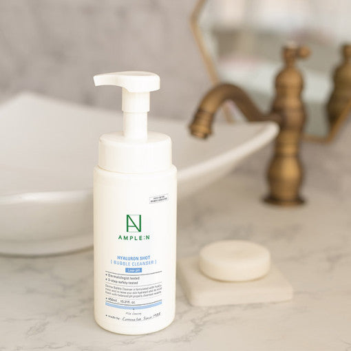 AMPLE:N Hyalruon Shot Bubble Cleanser 450ml - LUUELA