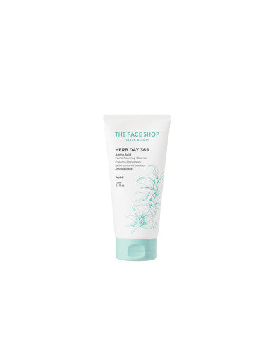 THE FACE SHOP Herb Day 365 Amino Acid Facial Foaming Cleanser 170ml #Aloe - LUUELA