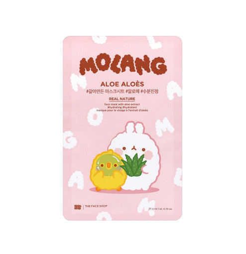 THE FACE SHOP Real Nature Aloe Face Mask Set 20gX10ea (MOLANG Edition) - LUUELA