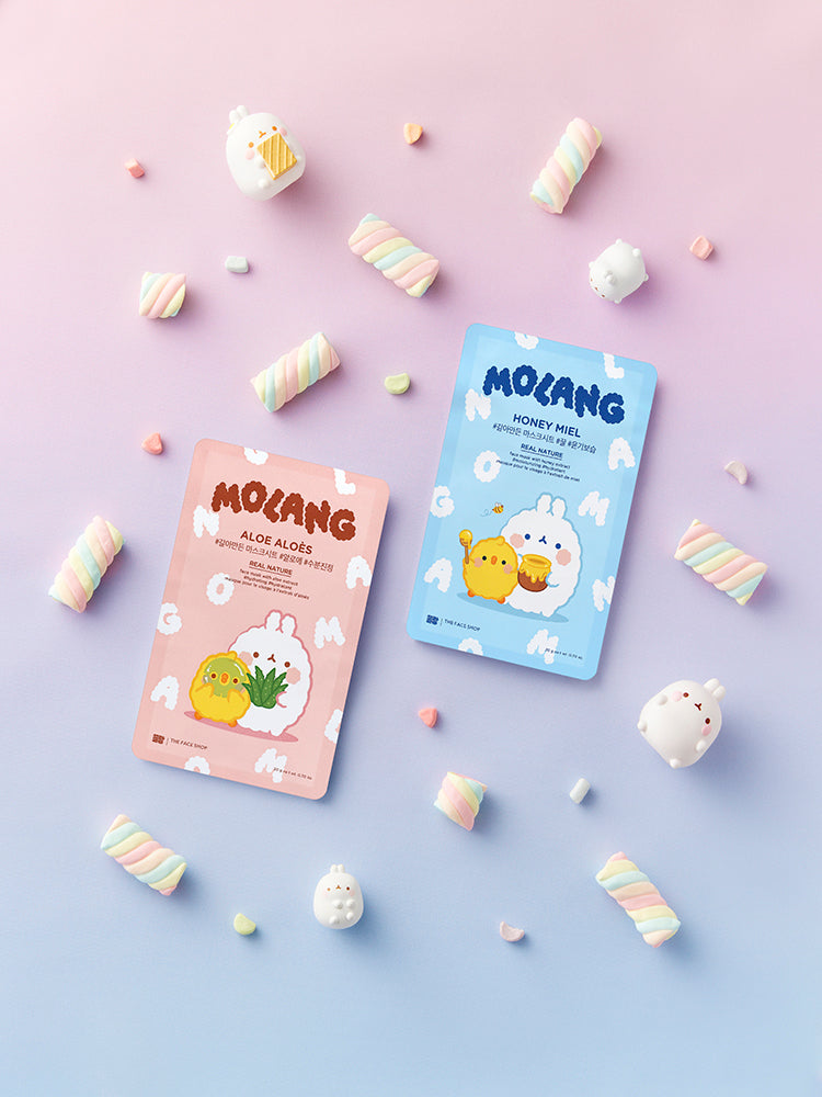 THE FACE SHOP Real Nature Honey Face Mask Set 20gX10ea (MOLANG Edition) - LUUELA
