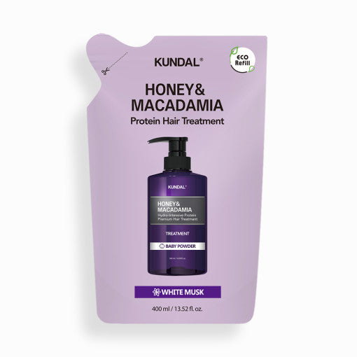 KUNDAL HONEY & MACADAMIA Nature Shampoo (Refill) 400ml #WHITE MUSK - LUUELA