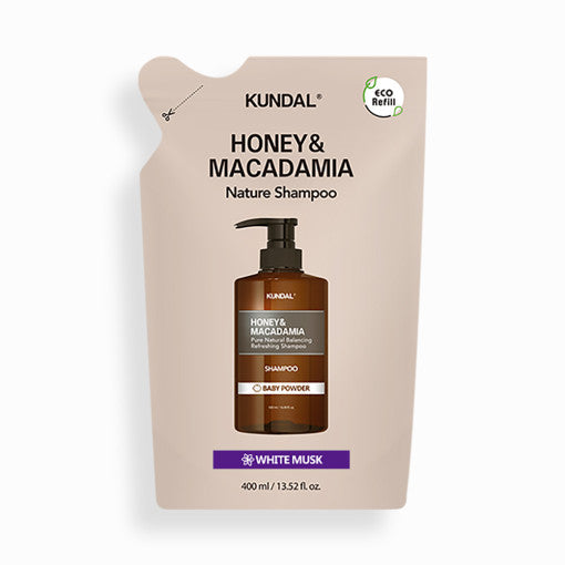 KUNDAL HONEY & MACADAMIA Nature Shampoo (Refill) 400ml #WHITE MUSK - LUUELA