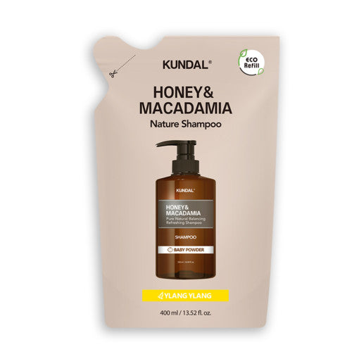 KUNDAL HONEY & MACADAMIA Nature Shampoo (Refill) 400ml #YLANG YLANG - LUUELA