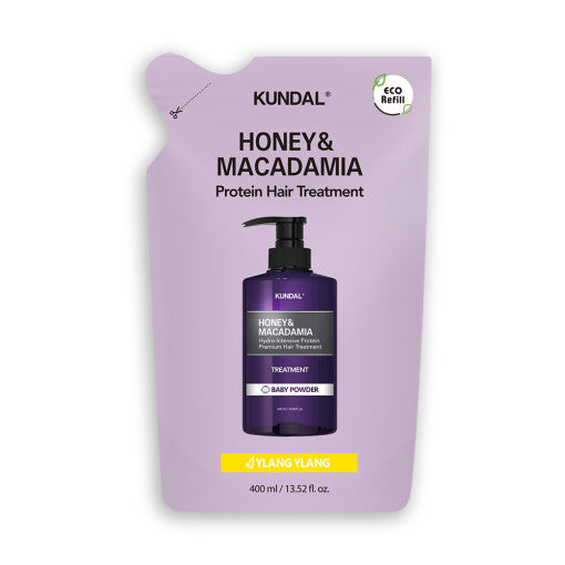 KUNDAL HONEY & MACADAΜΙΑ Protein Hair Treatment (Refill) 400ml #YLANG YLANG - LUUELA