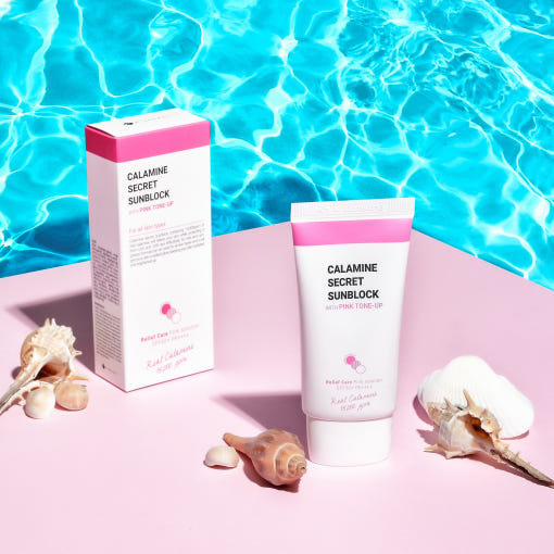 K-SECRET Calamine Secret Sunblock With Pink Tone-Up (SPF50+ PA++++) 50ml - LUUELA