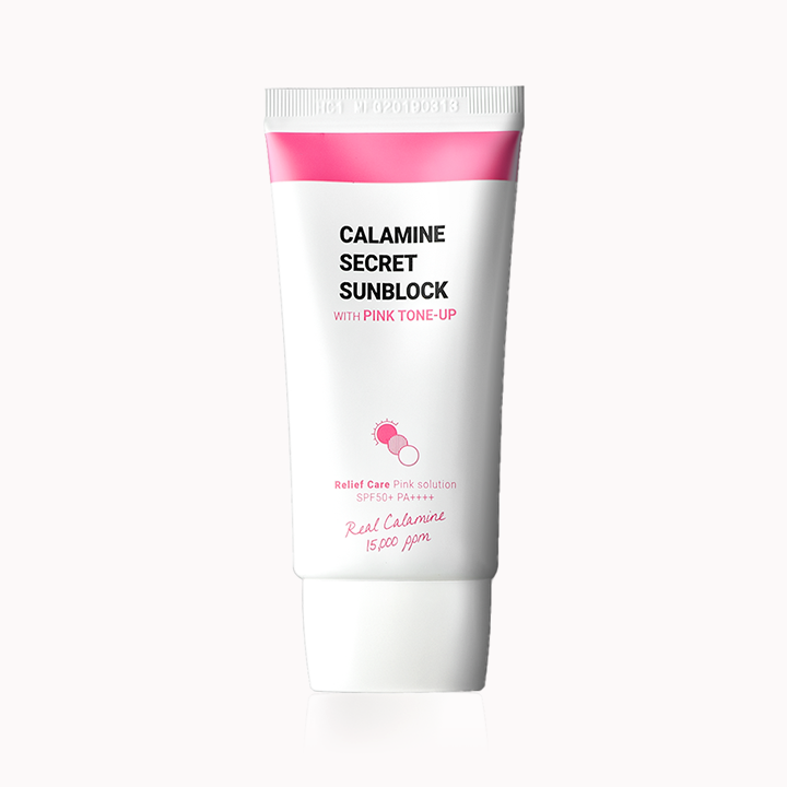 K-SECRET Calamine Secret Sunblock With Pink Tone-Up (SPF50+ PA++++) 50ml - LUUELA