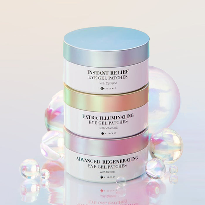 K-SECRET Eye Gel Patches Set (RETINOL + VITAMIN C + CAFFEINE) 60ea/102g*3 - LUUELA
