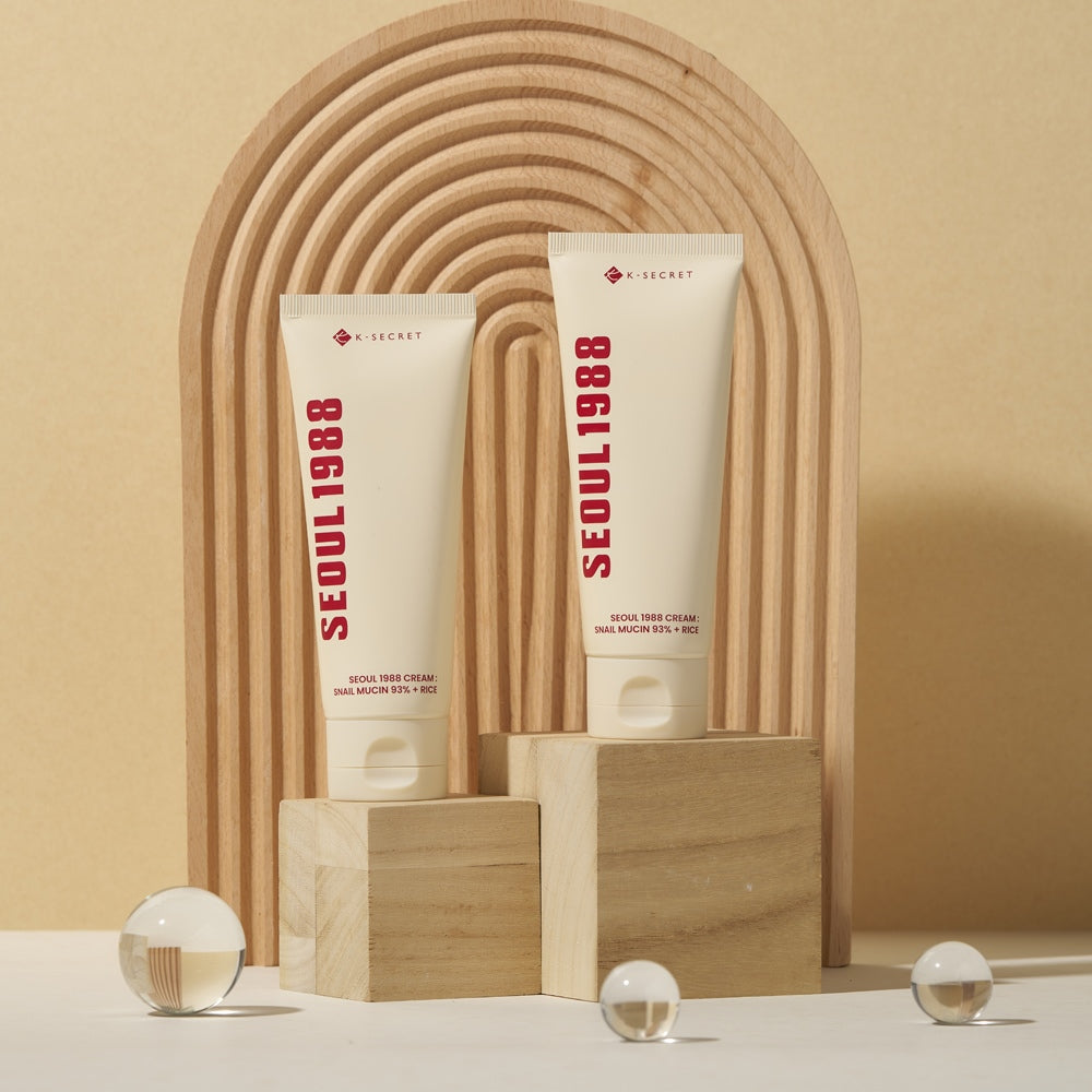 K-SECRET SEOUL 1988 Cream : Snail Mucin 93% + Rice 100ml - LUUELA