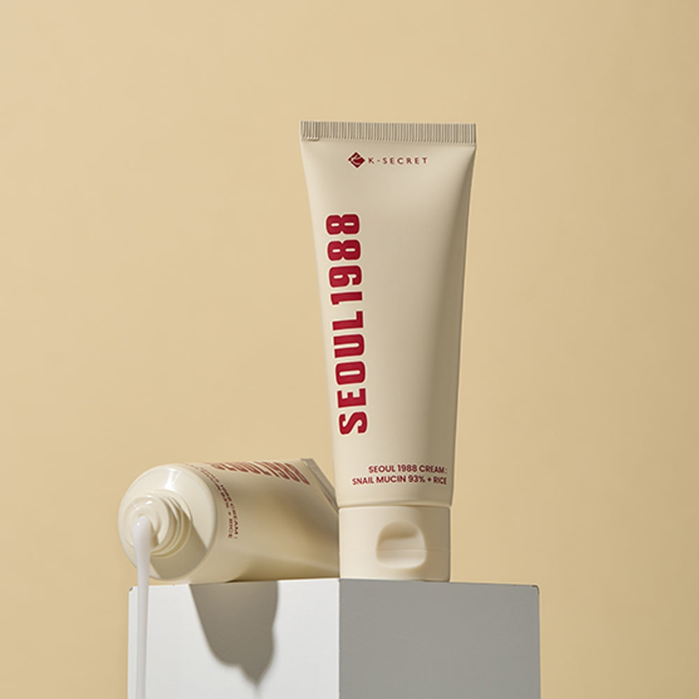 K-SECRET SEOUL 1988 Cream : Snail Mucin 93% + Rice 100ml - LUUELA
