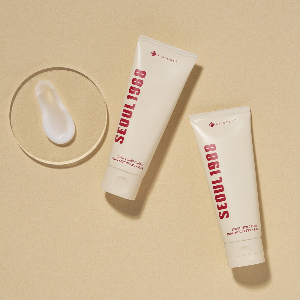 K-SECRET SEOUL 1988 Cream : Snail Mucin 93% + Rice 100ml - LUUELA
