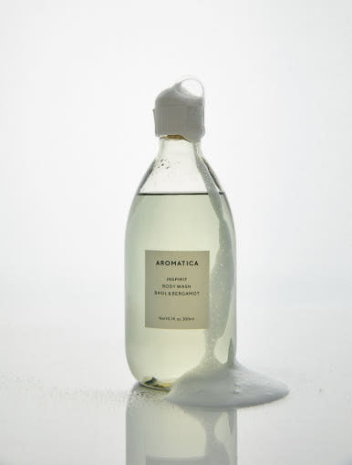 AROMATICA Inspirit Body Wash Basil & Bergamot 300ml - LUUELA