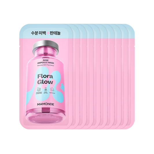 Mamonde Flora Glow Rose Ampoule Mask 23ml X 10ea - LUUELA