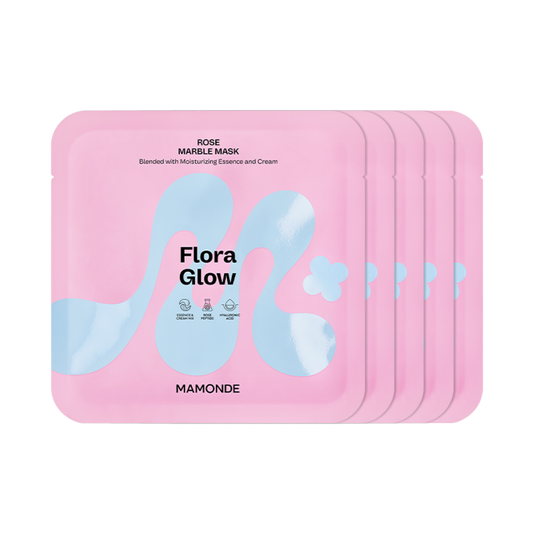 Mamonde Flora Glow Rose Marble Mask 36g X 5ea - LUUELA