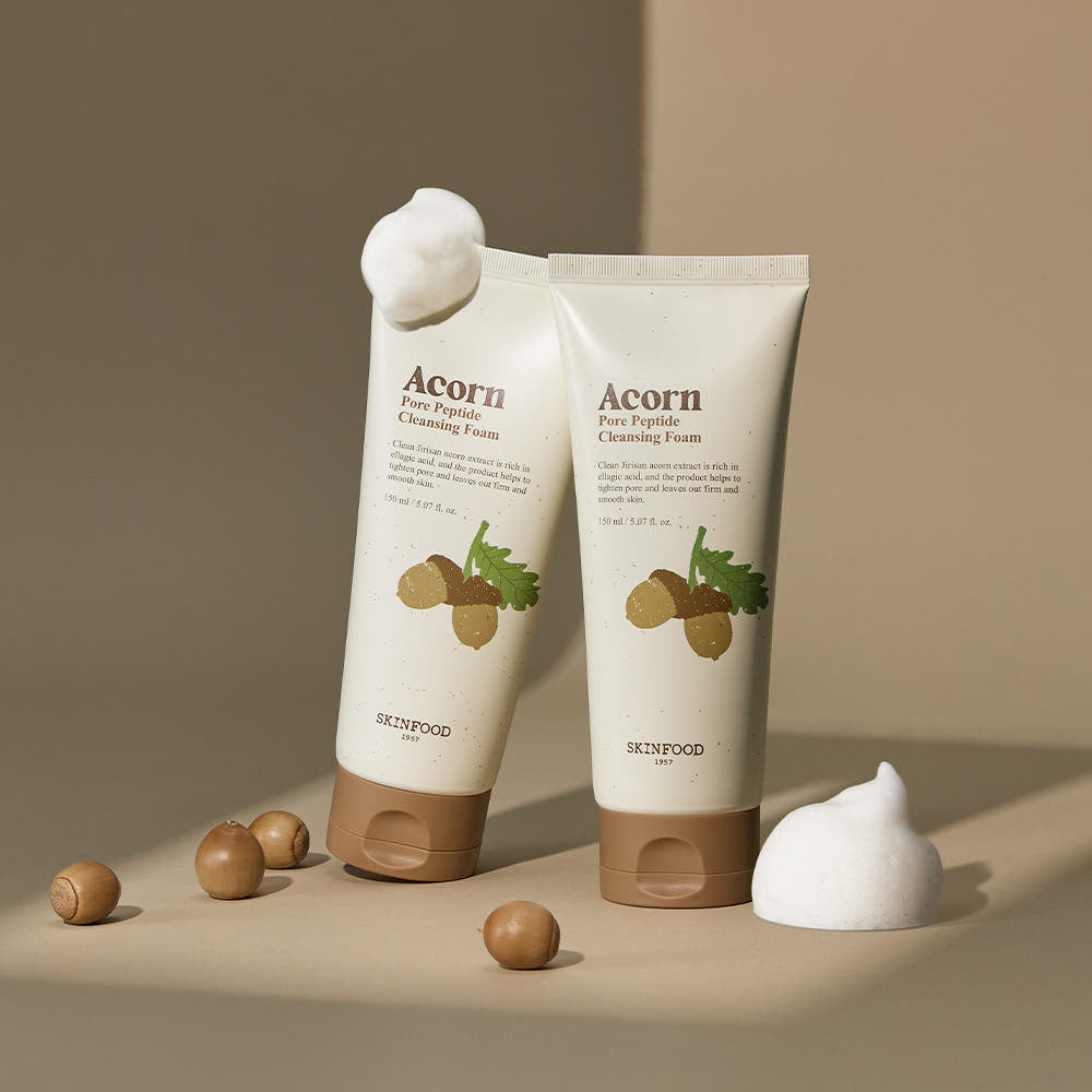 SKINFOOD Acorn Pore Peptide Cleansing Foam 150ml - LUUELA
