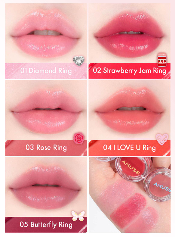 AMUSE Ring Lip Balm 0.9g (5 Colors) - LUUELA