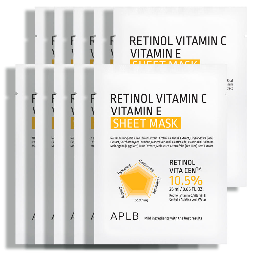 APLB Retinol Vitamin C Vitamin E Sheet Mask 25ml X 10ea - LUUELA