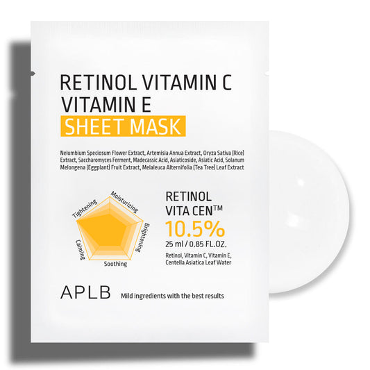 APLB Retinol Vitamin C Vitamin E Sheet Mask 25ml X 10ea - LUUELA