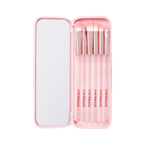 CORINGCO Pink Pocket Eye Brush Set 6P - LUUELA