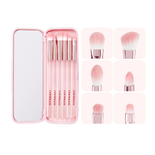 CORINGCO Pink Pocket Eye Brush Set 6P - LUUELA