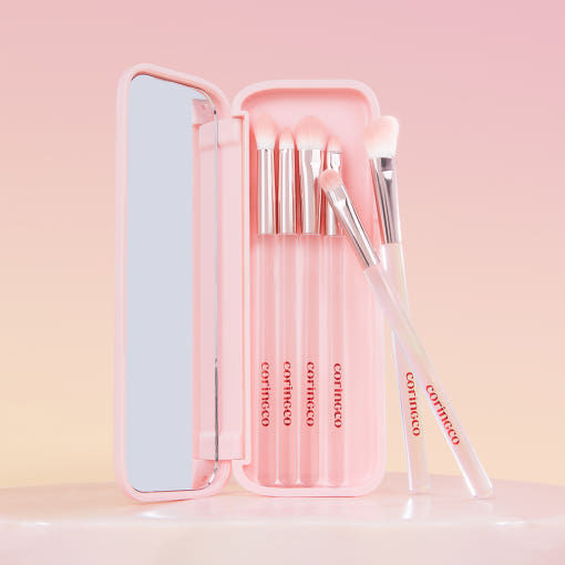 CORINGCO Pink Pocket Eye Brush Set 6P - LUUELA