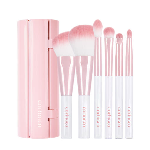 CORINGCO Pink Roll Brush Set 6P - LUUELA