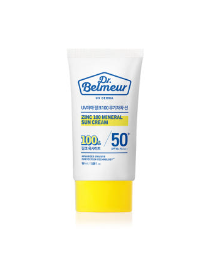 Dr.Belmeur UV Derma Zinc 100 Mineral Sun Cream SPF50+ PA++++ 50ml - LUUELA