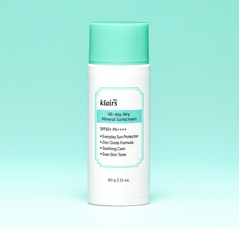 KLAIRS All-day Airy Mineral Sunscreen SPF50+ PA++++ 60g - LUUELA