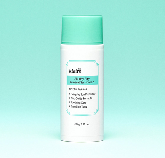 KLAIRS All-day Airy Mineral Sunscreen SPF50+ PA++++ 60g - LUUELA