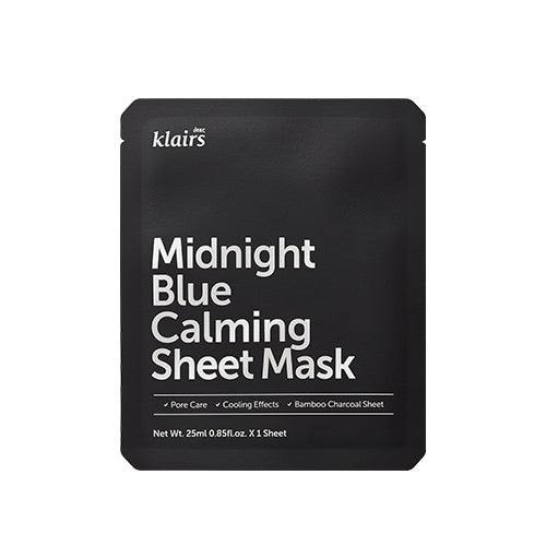 KLAIRS Midnight Blue Calming Sheet Mask 25ml X 10ea - LUUELA