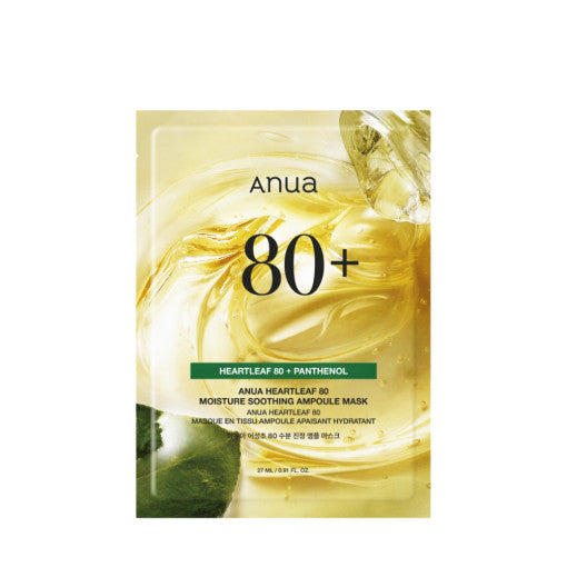 Anua HEARTLEAF 80 MOISTURE SOOTHING AMPOULE MASK 27ml X 10ea - LUUELA