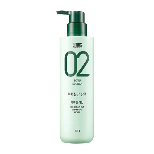 amos PROFESSIONAL The Green Tea Shampoo [Moist - For Normal/Dry Scalp] 500g - LUUELA