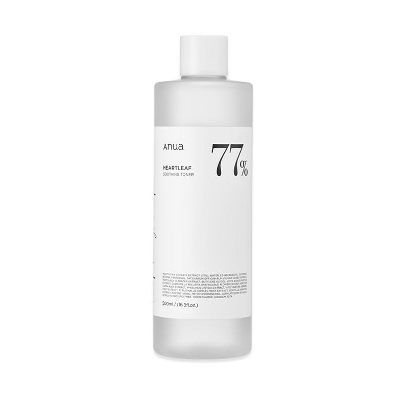 Anua HEARTLEAF 77% SOOTHING TONER 500ml - LUUELA