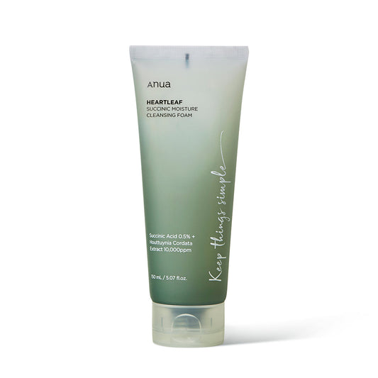 Anua HEARTLEAF SUCCINIC MOISTURE CLEANSING FOAM 150ml - LUUELA