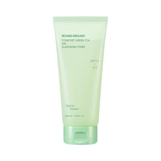 ROUND AROUND Comfort Green Tea Gel Cleansing Foam 200ml - LUUELA