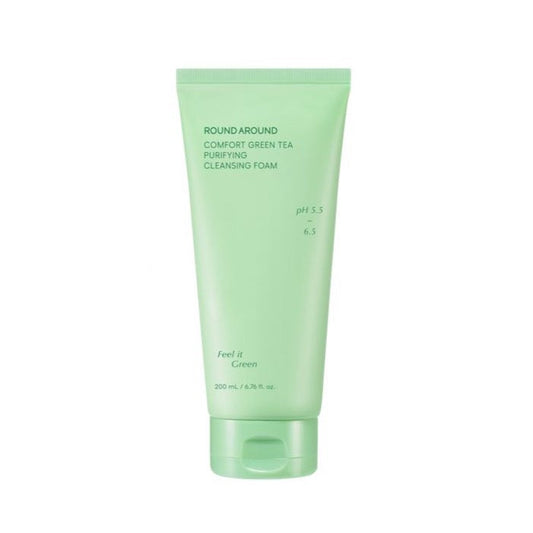 ROUND AROUND Comfort Green Tea Purifying Cleansing Foam 200ml - LUUELA