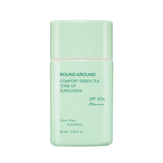 ROUND AROUND Comfort Green Tea Tone Up Sunscreen SFP50+ PA++++ 50ml - LUUELA