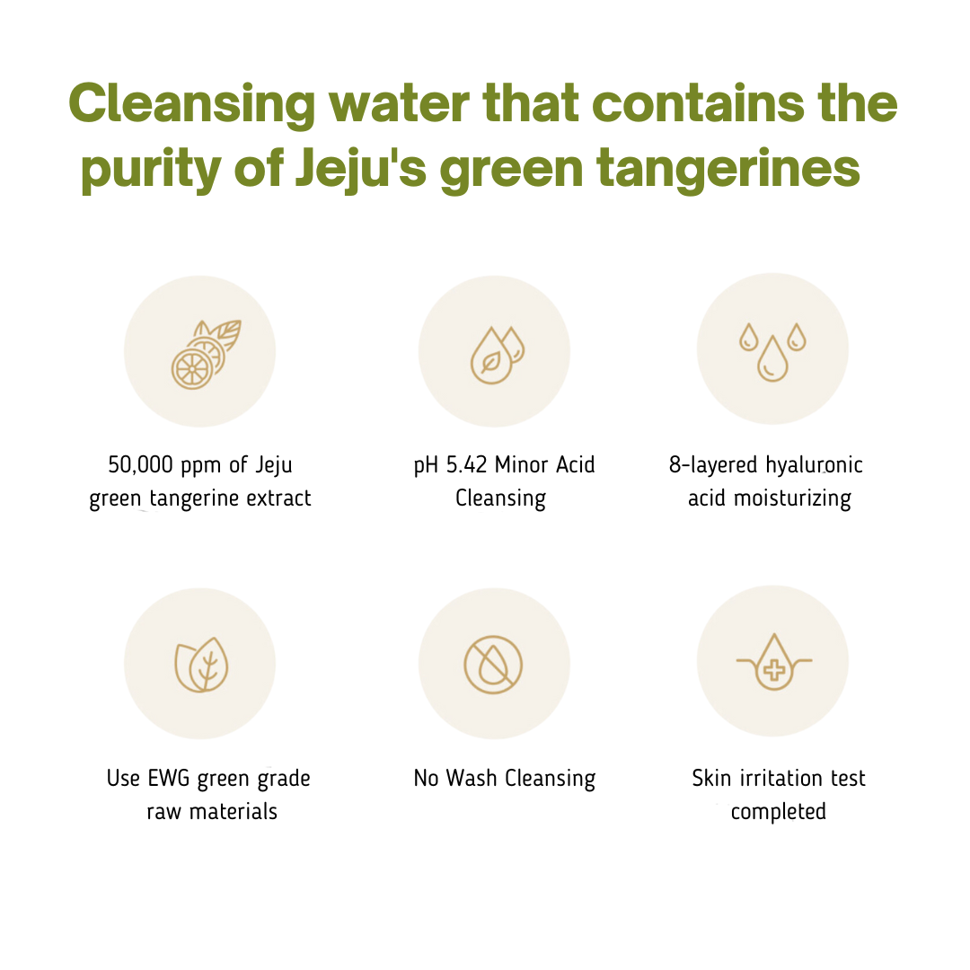BeaumAnt Jeju Green Tangerine Cleansing Water 500ml - LUUELA