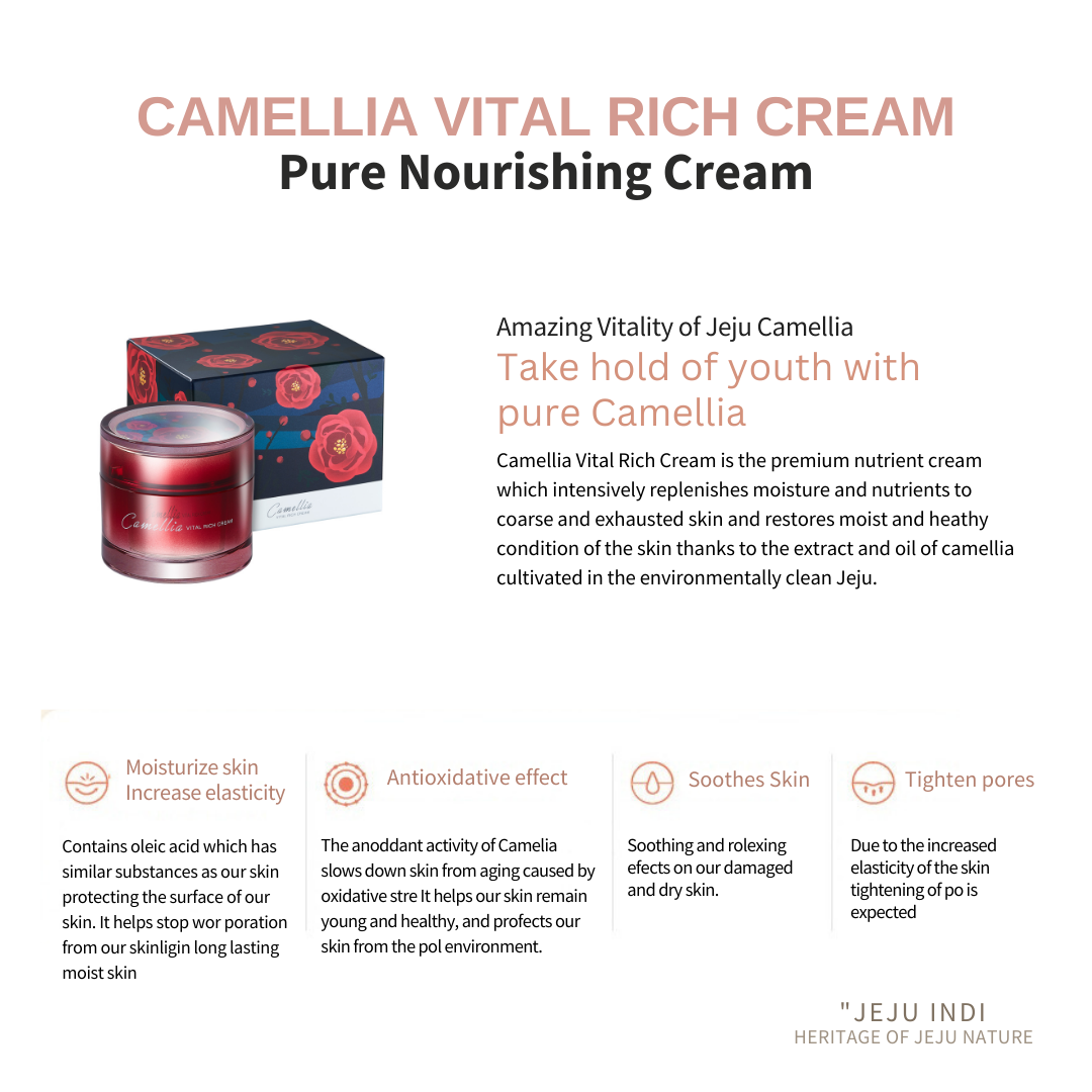 [JEJU INDI] Camellia Vital Rich Cream 50ml - LUUELA