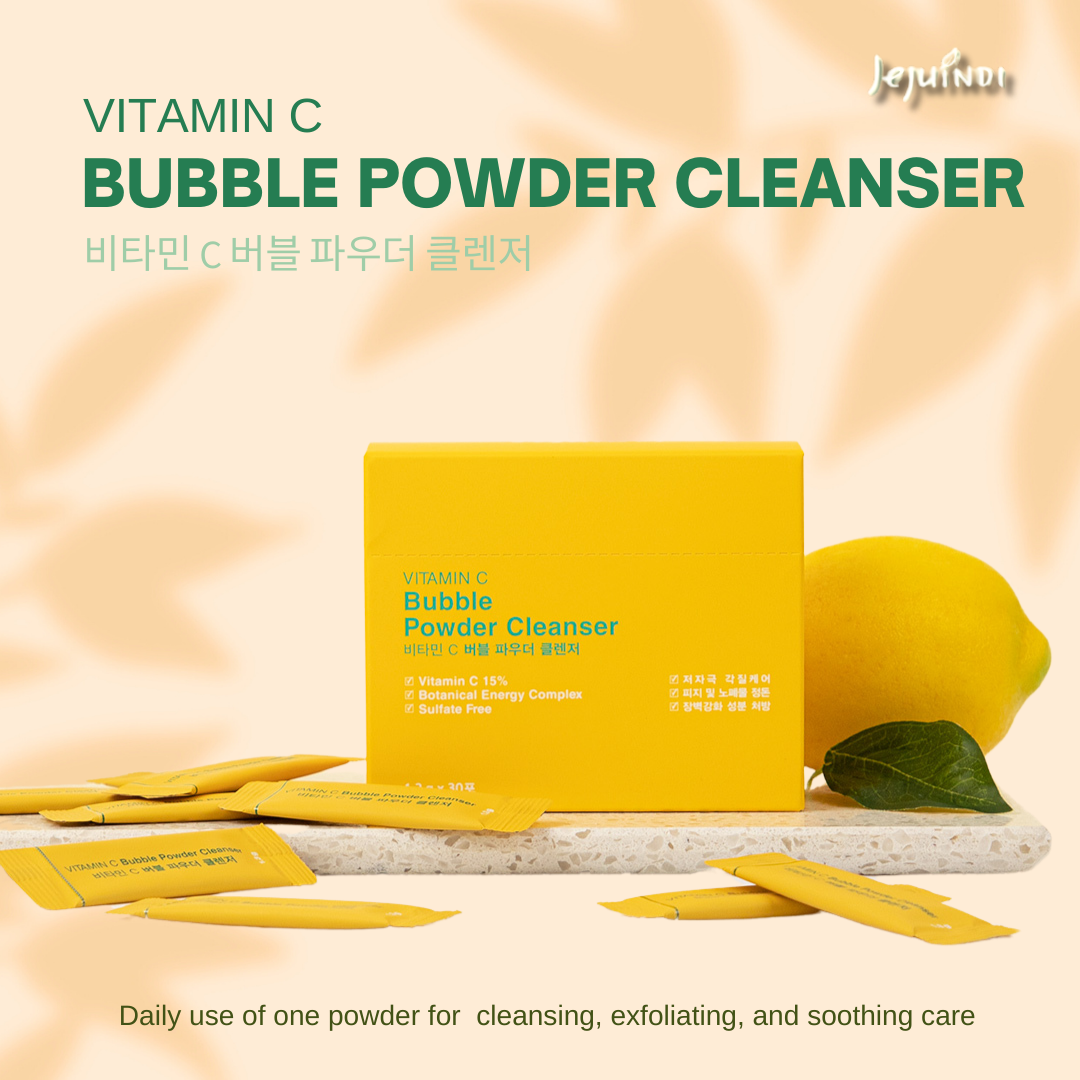 [JEJU INDI] Vitamin C Bubble Powder Cleanser 30ea - LUUELA